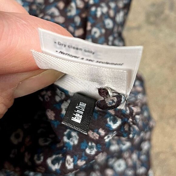 Paige Floral V-neck 100% Silk Sheer Blouse Small - Picture 11 of 12